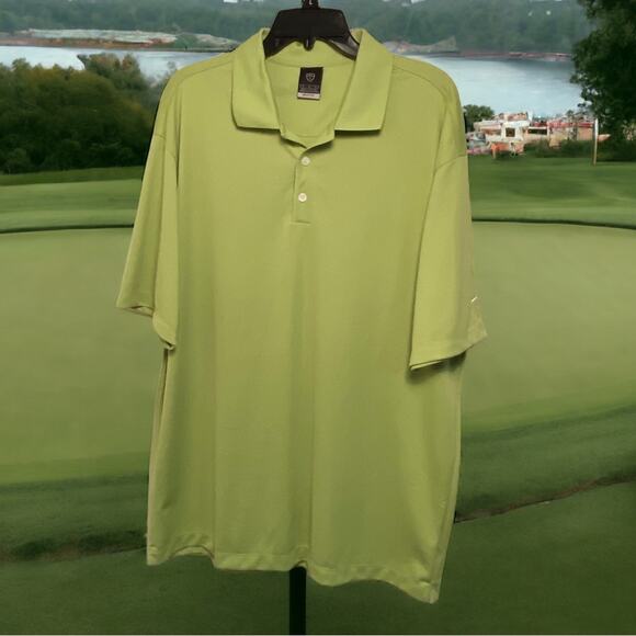Nike Golf Mens Shirt Dri-Fit UV Polo Short Sleeve 1/4 Button Light Green Size XL - Picture 1 of 5